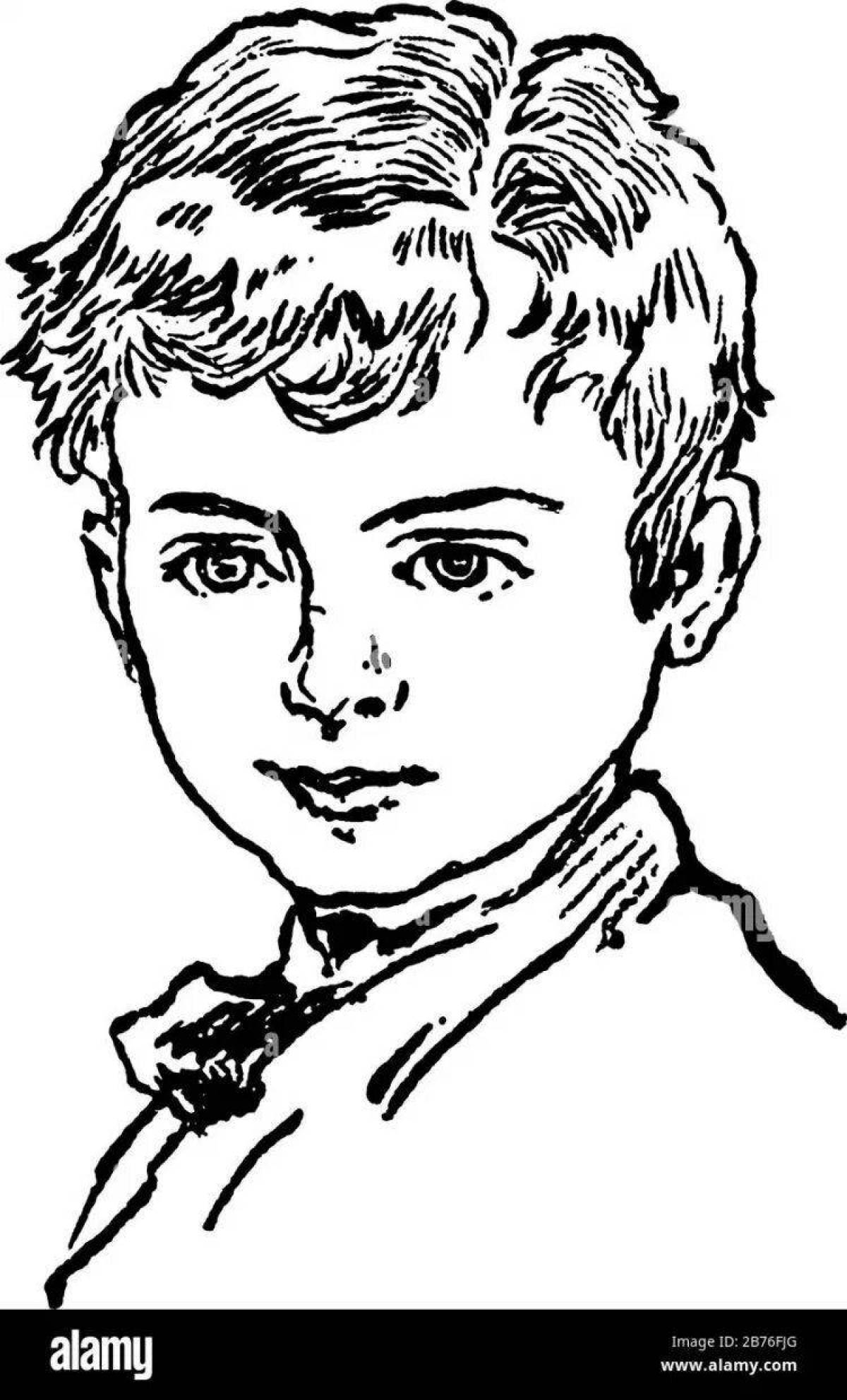 Портрет мальчика раскраска