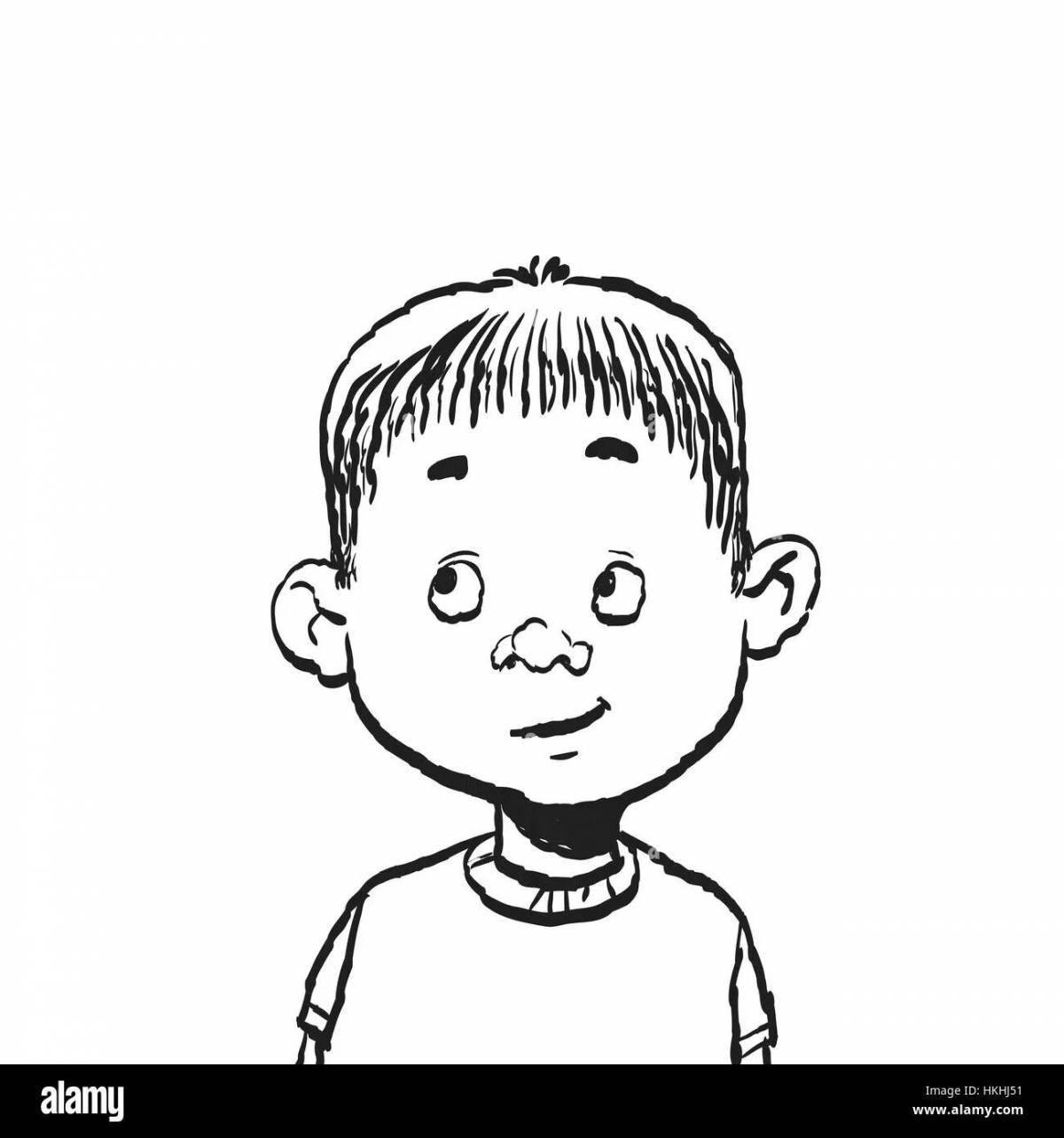 Портрет мальчика раскраска для детей