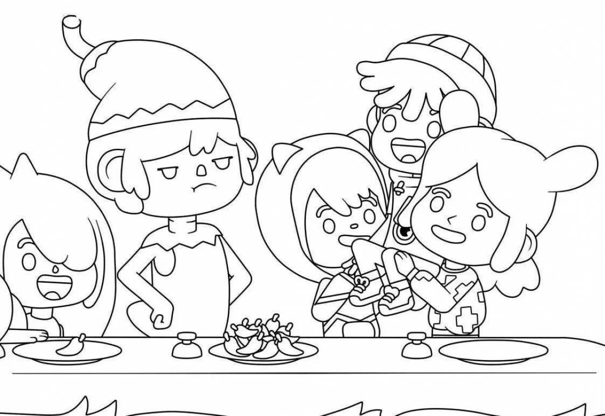 Animated togo boko coloring page