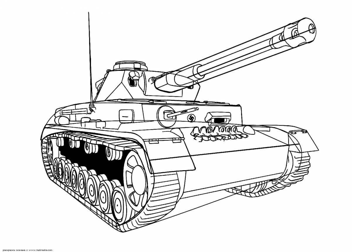 Coloring page with fun tank print