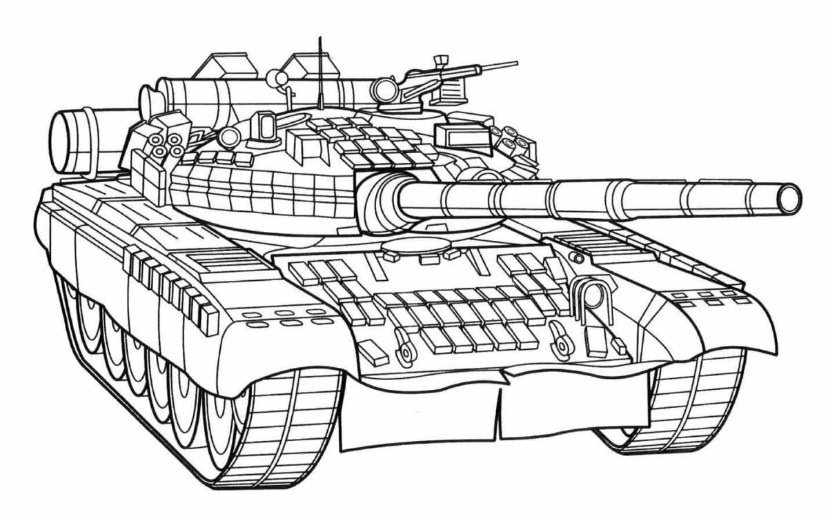Очаровательная раскраска танка с принтом