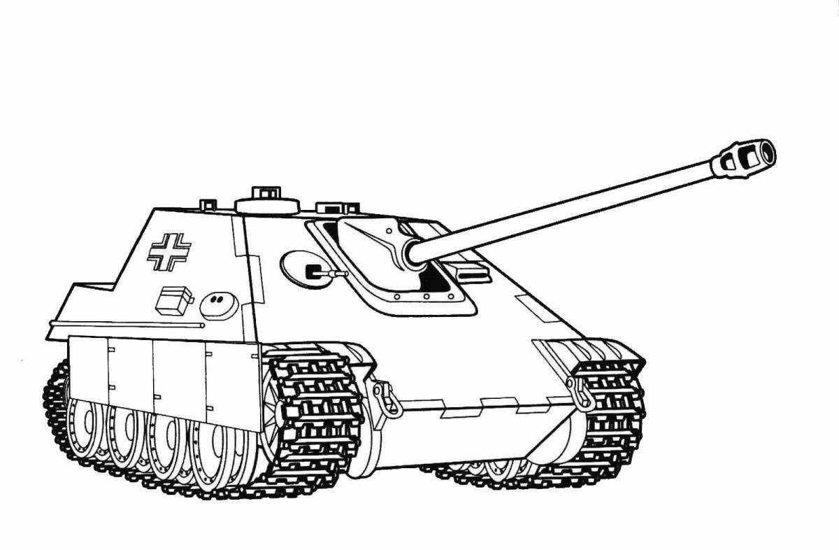 Раскраска танк с милым принтом