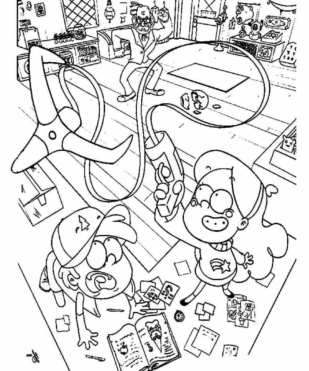 Coloring page of a cheerful couple