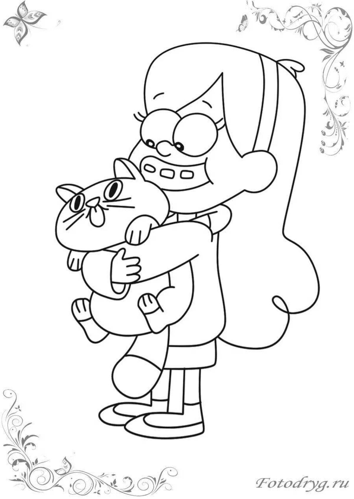 Coloring page of a cheerful couple