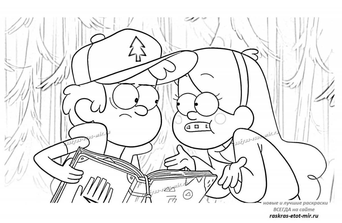 Magic couple coloring page