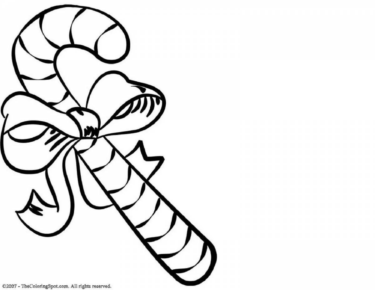 Holiday candy cane coloring page