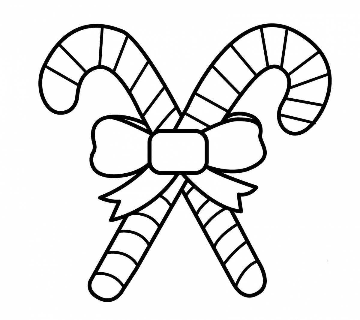 Adorable candy cane coloring page