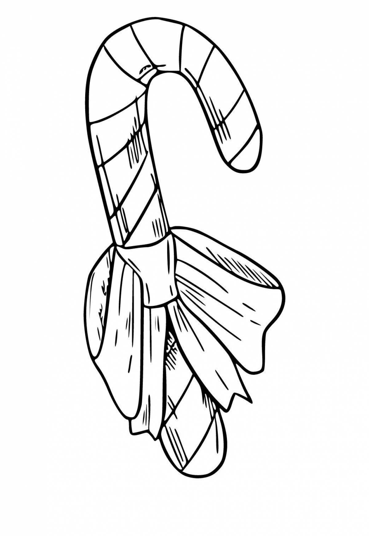 Sparkling candy cane coloring page