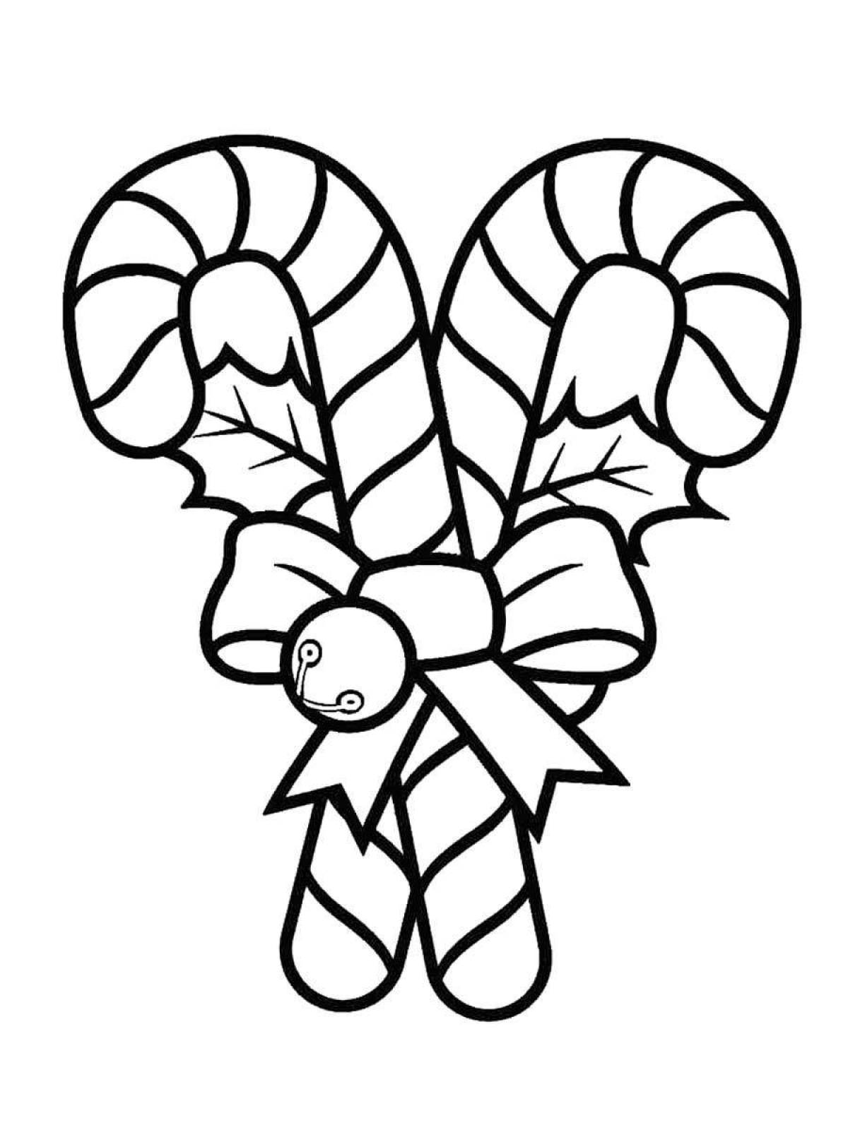 Shiny candy cane coloring page