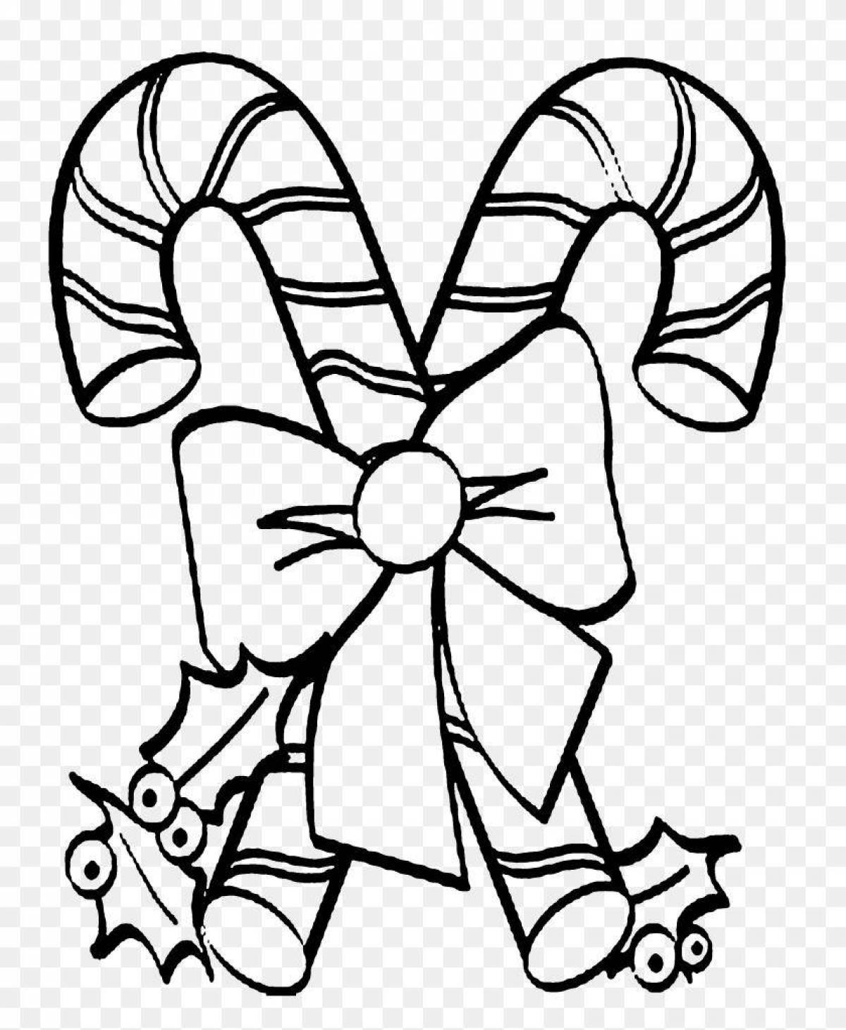 Rampant candy cane coloring page