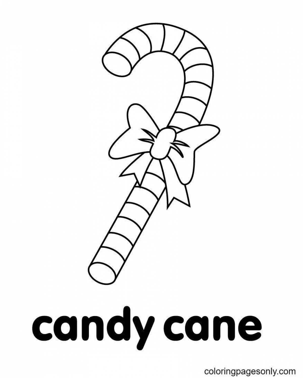 Gorgeous candy cane coloring page