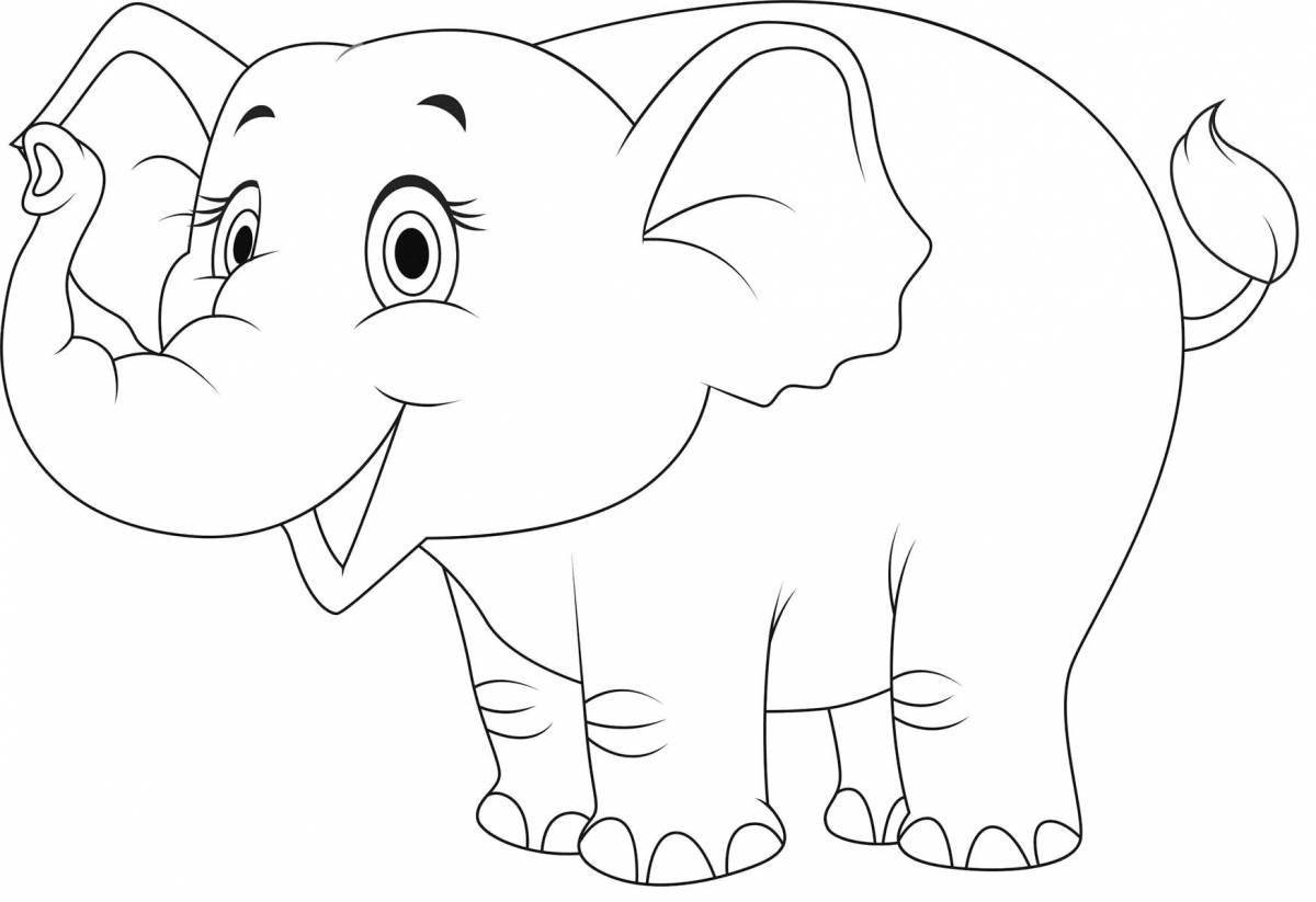 Анимированная страница раскраски слона
