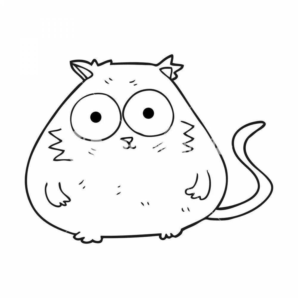 Affectionate chubby cat coloring page