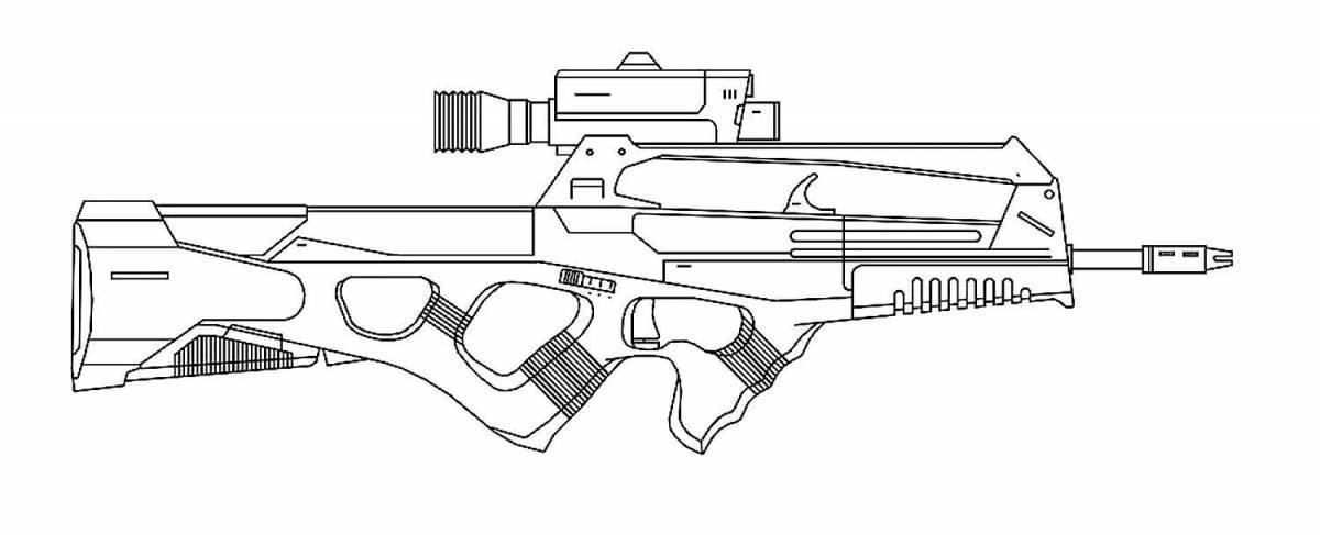 Majestic cool weapon coloring page