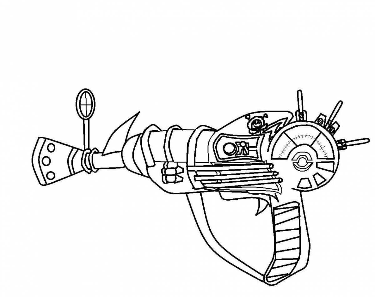 Shiny cool weapon coloring page