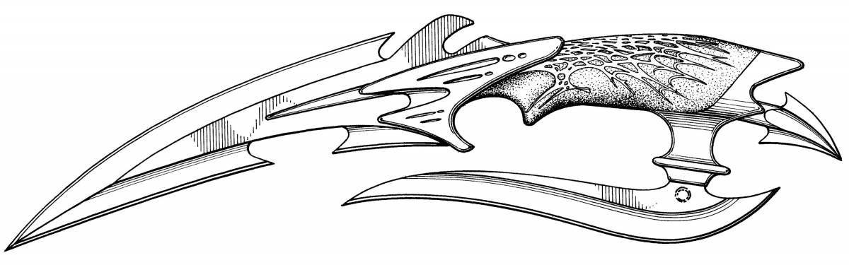 Glitter cool weapon coloring page