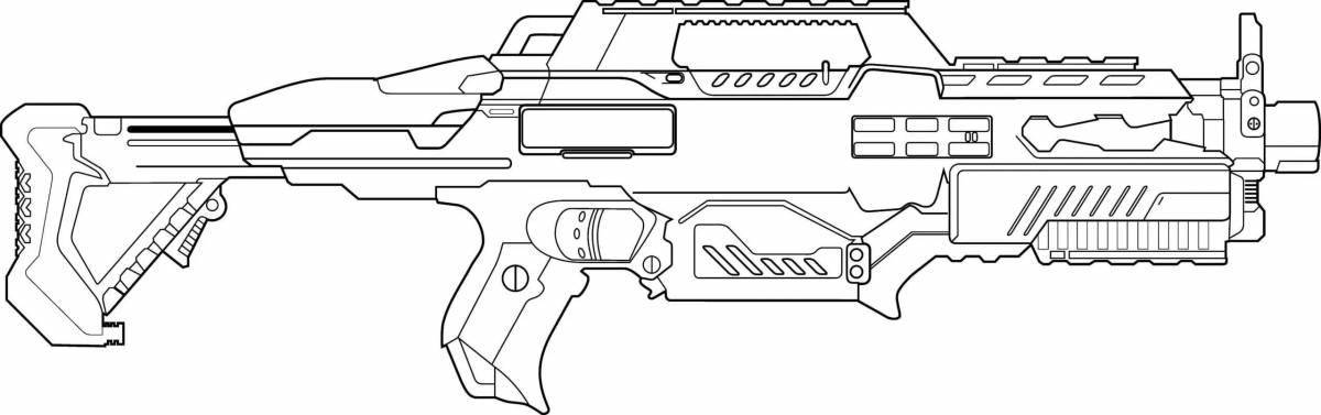Exquisite cool weapon coloring page