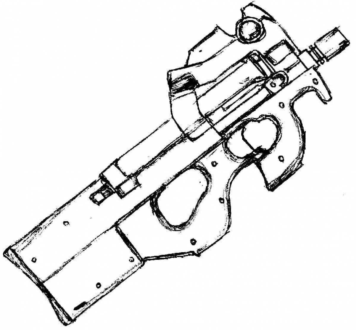 Fabulous cool weapon coloring page