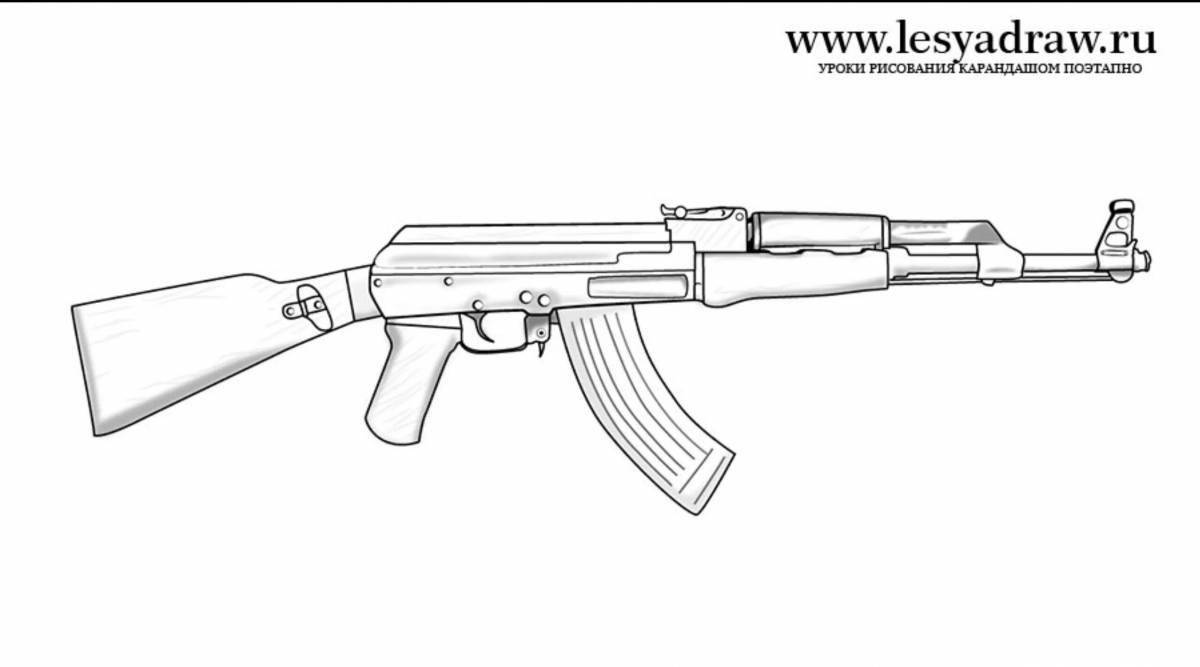 Tempting cool weapon coloring page