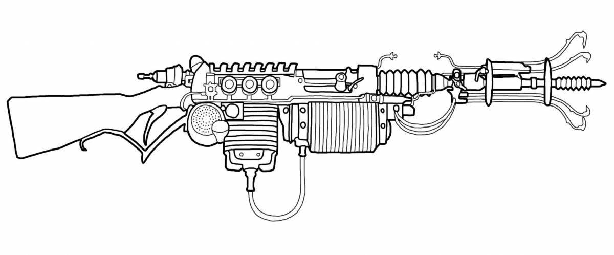 Раскраска замечательное крутое оружие