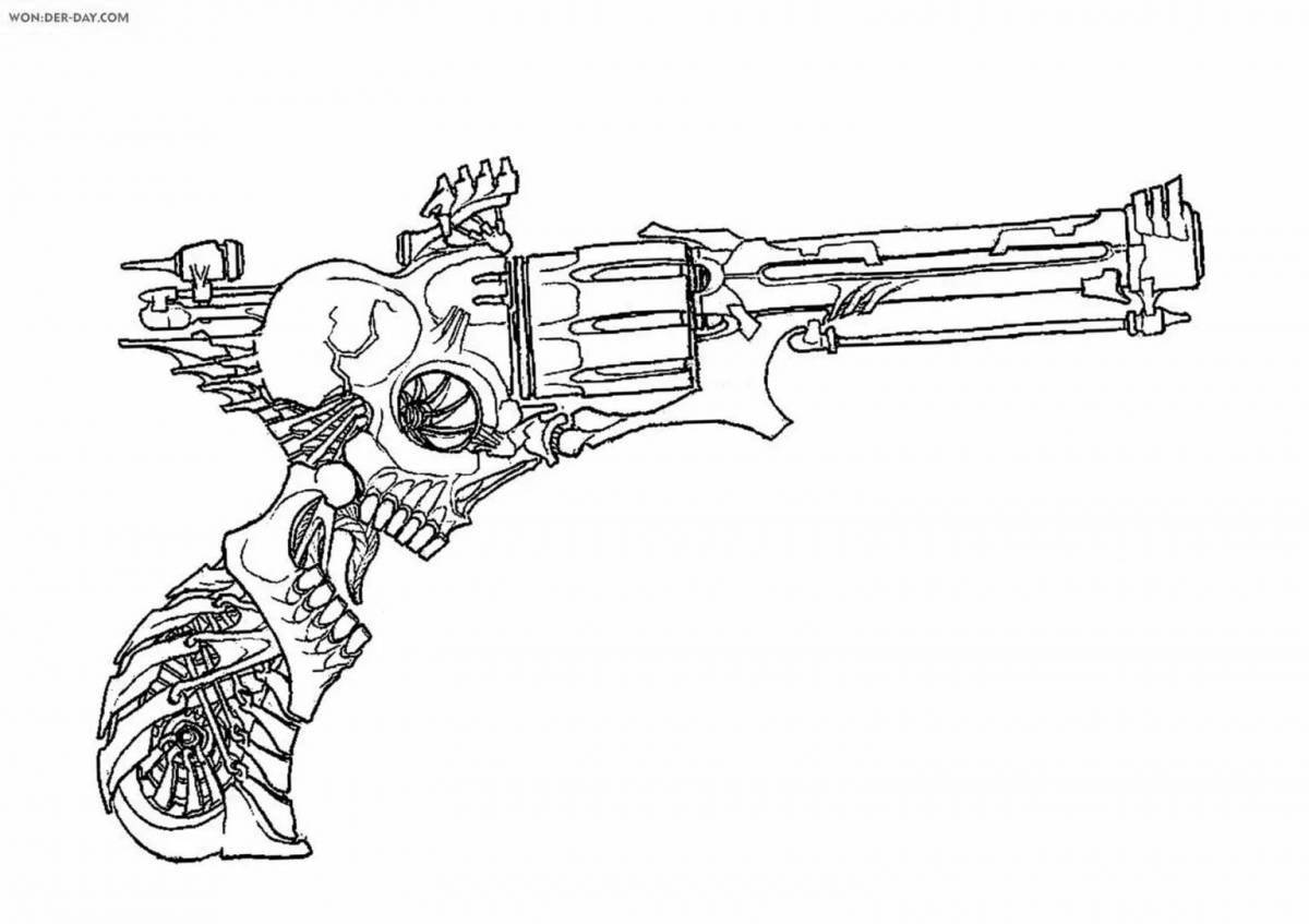 Incredibly cool weapon coloring page