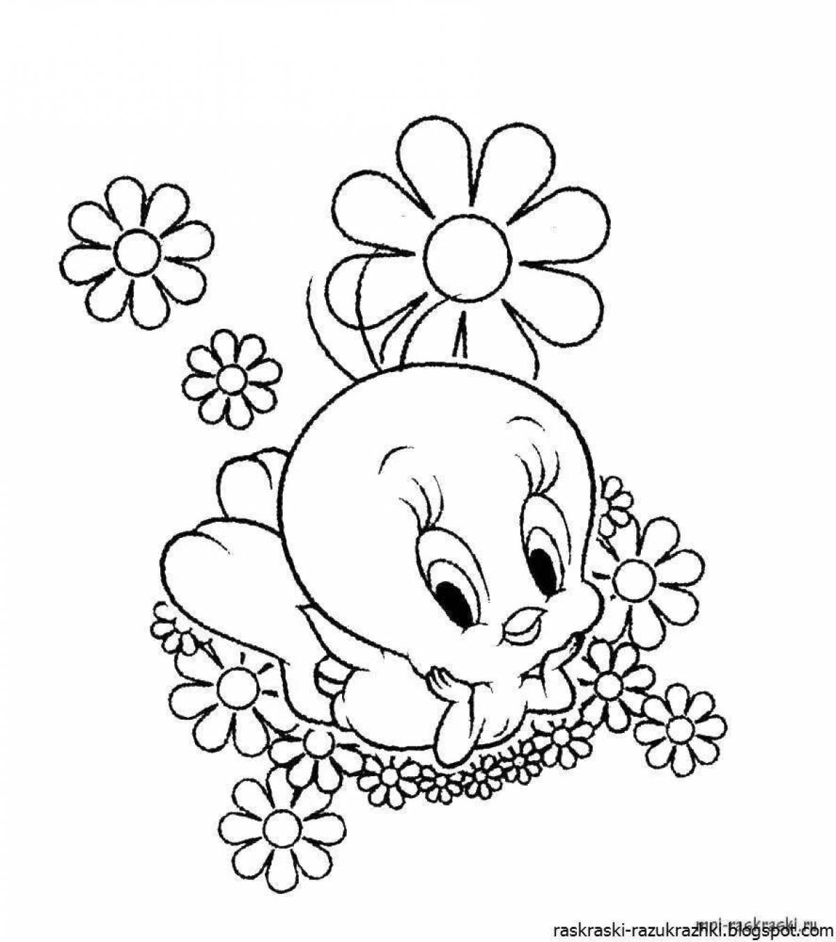 Colorful drawing of a coloring page