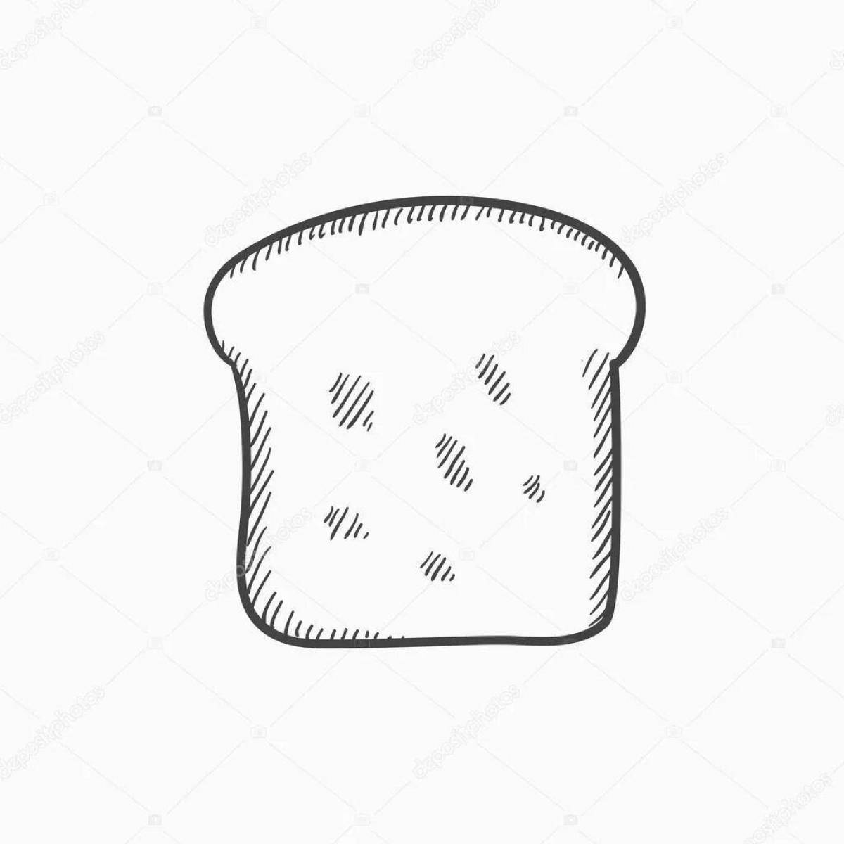 Tempting coloring of a piece of bread