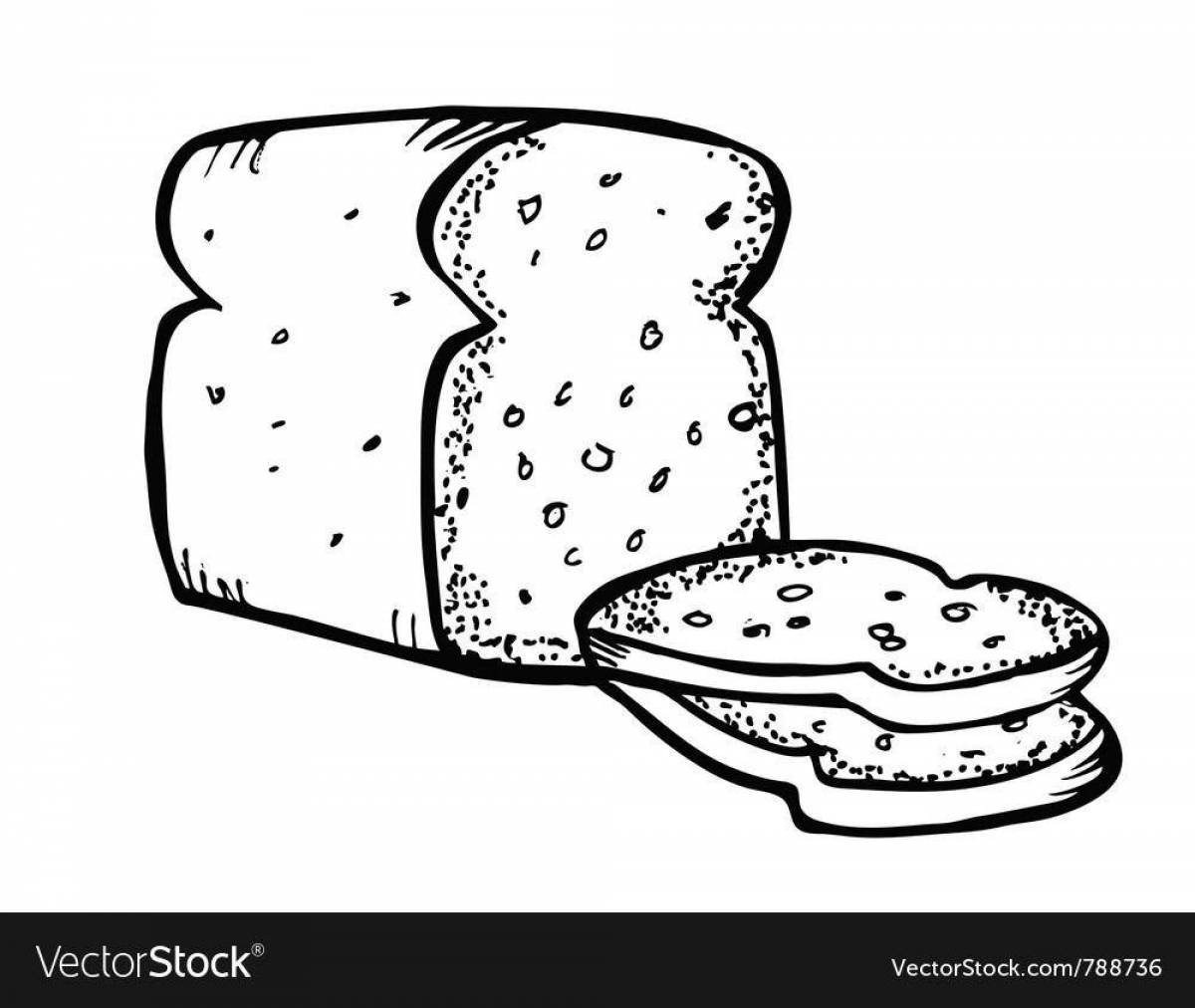 Inviting coloring of a piece of bread