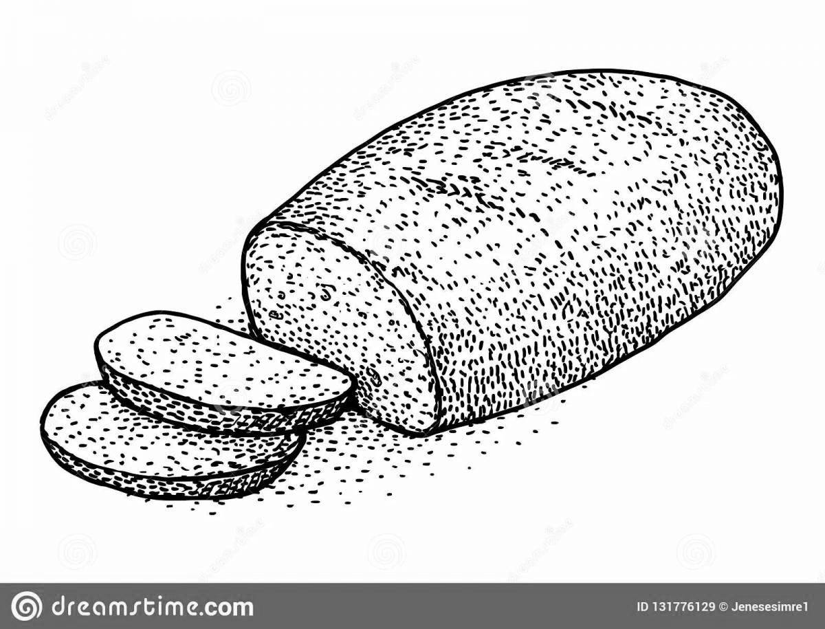 Сладкая раскраска кусочка хлеба