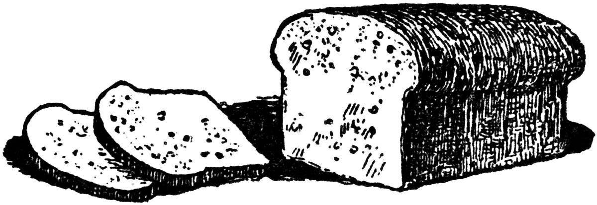 Поджаренная страница раскраски куска хлеба