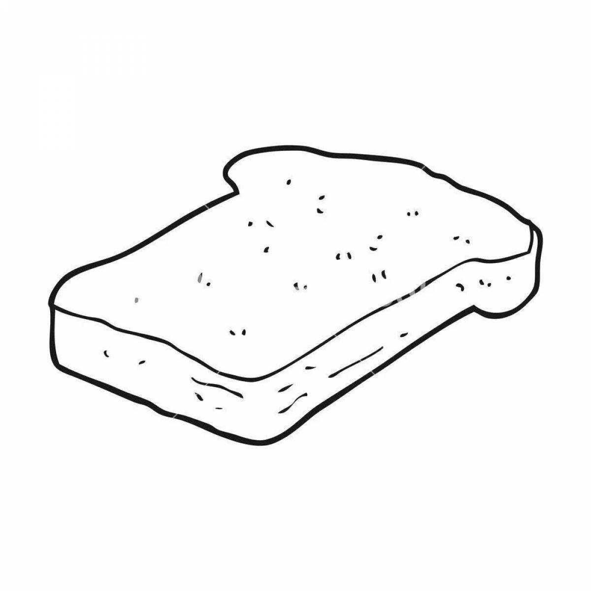 Влажная раскраска кусочка хлеба
