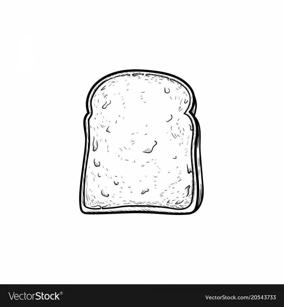 Раскрашивание кусочка хлеба
