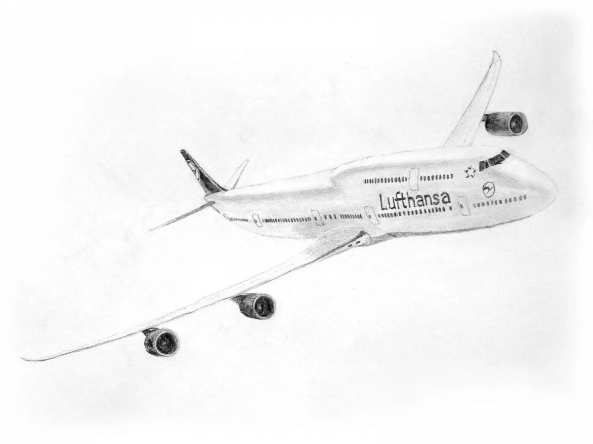 Fantastic boeing 747 coloring page