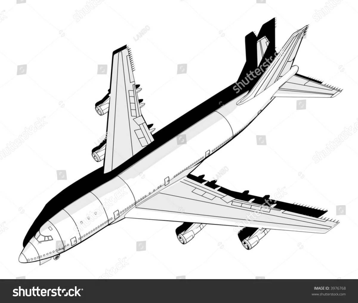 Luxury boeing 747 coloring page