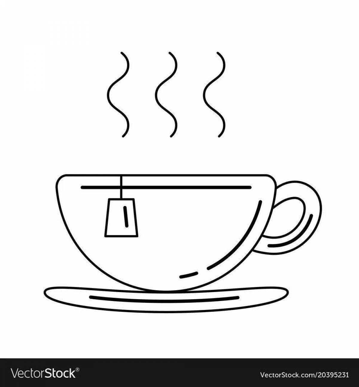Cup of tea coloring page