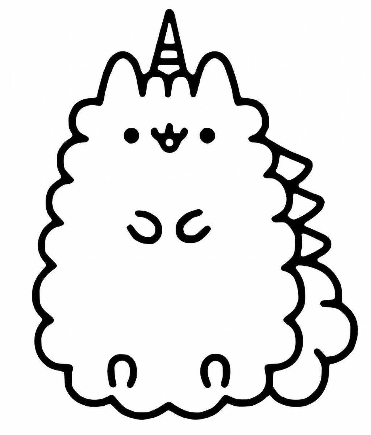Plump cat coloring page