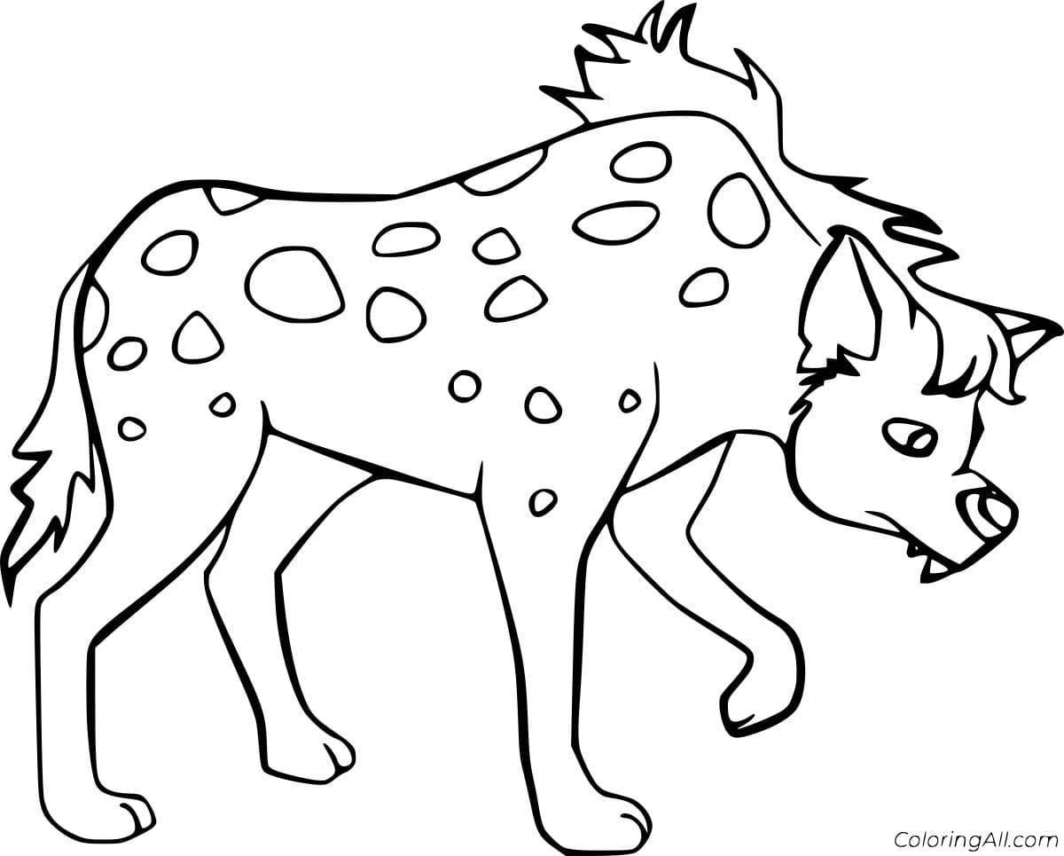 Coloring page dazzling striped hyena