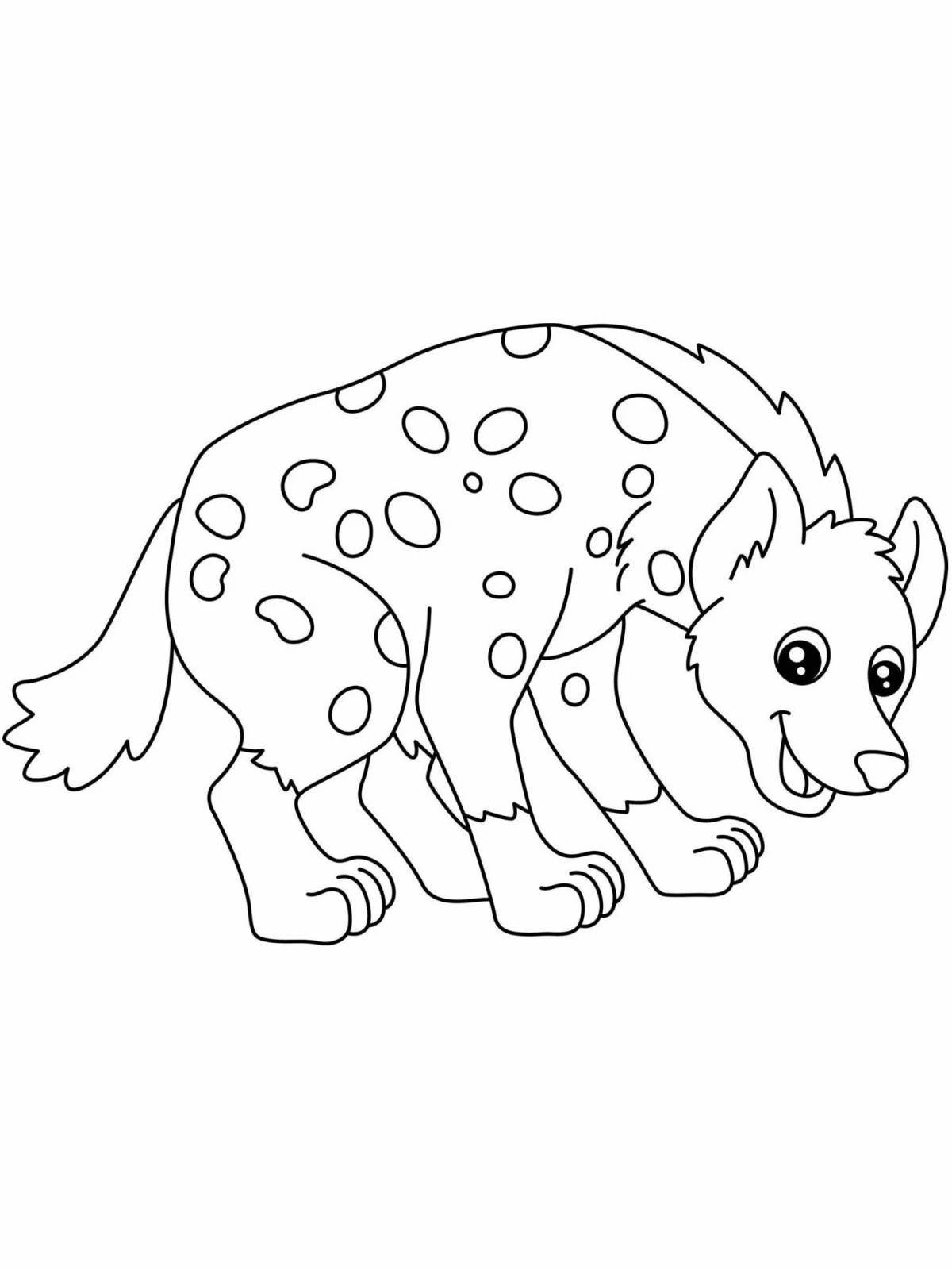Coloring book exquisite striped hyena