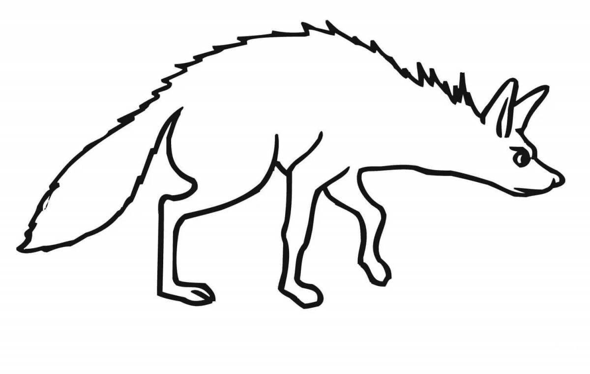 Coloring page graceful striped hyena