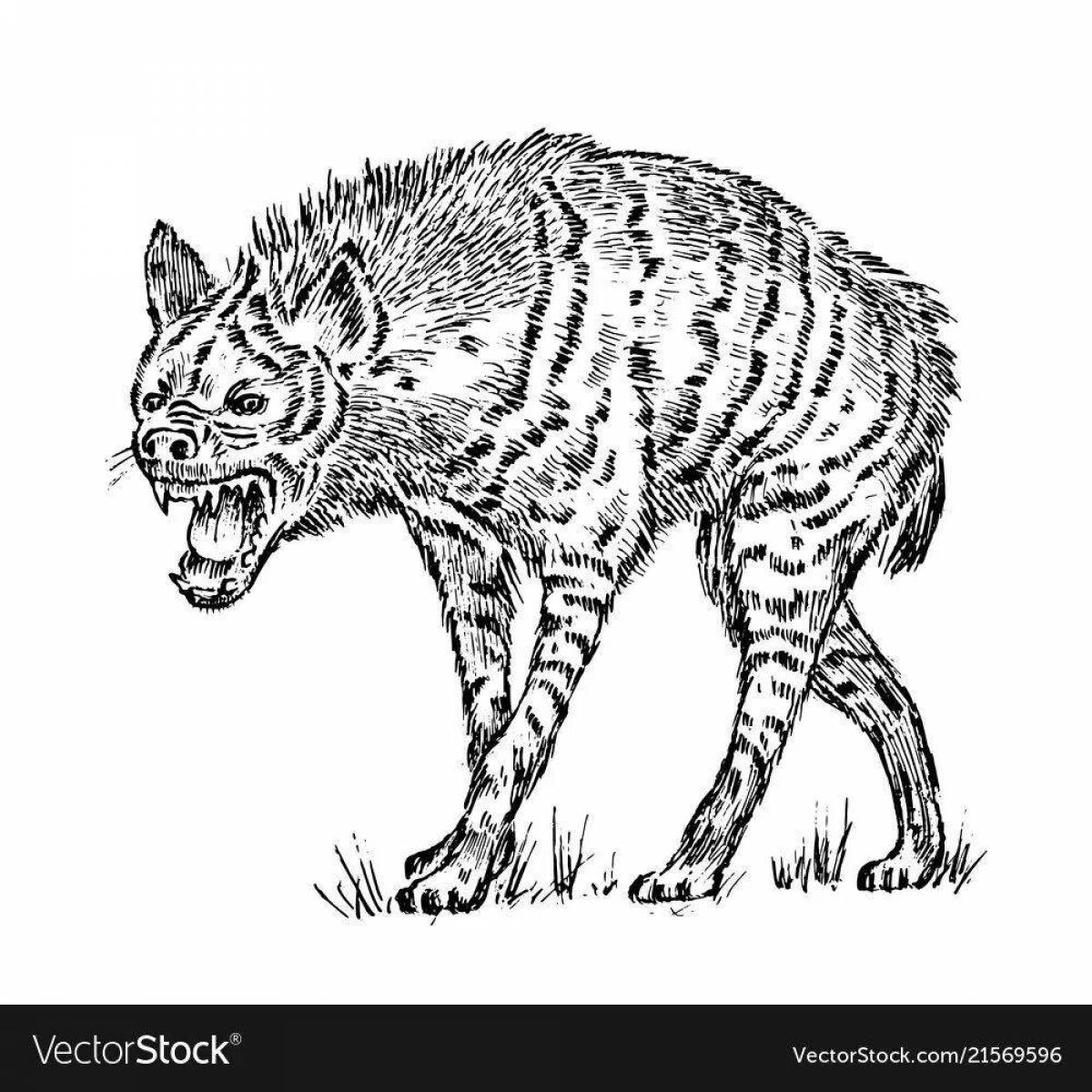 Coloring striped hyena
