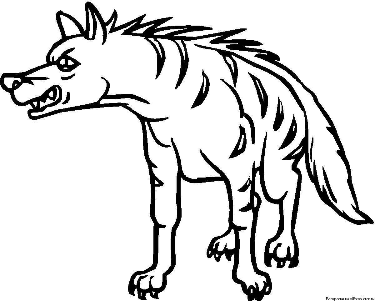 Amazing striped hyena coloring book