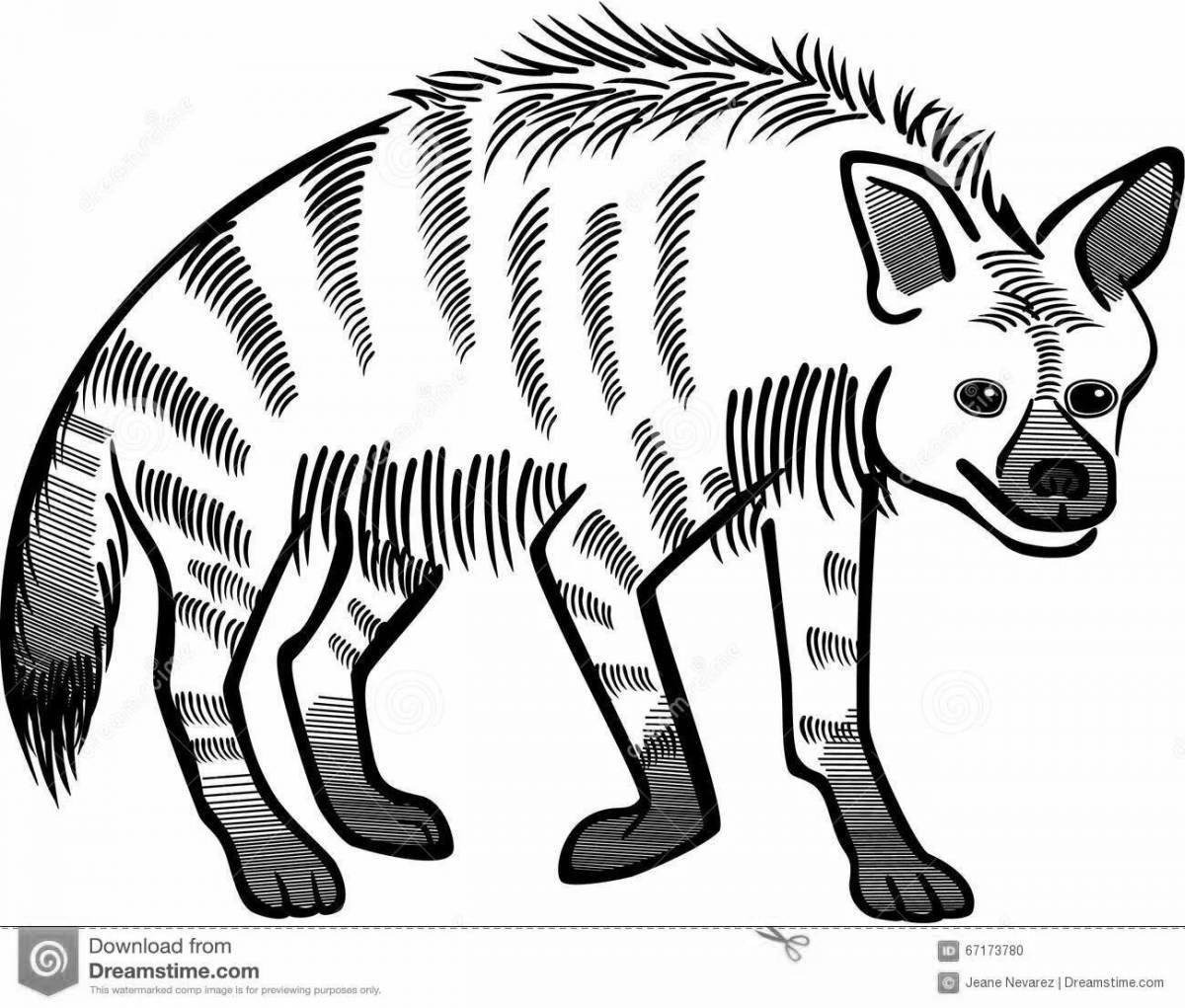 Attractive striped hyena coloring book
