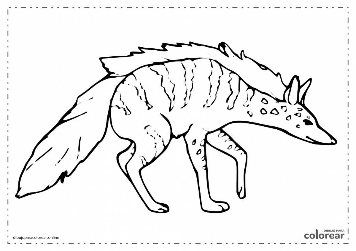 Charming striped hyena coloring book