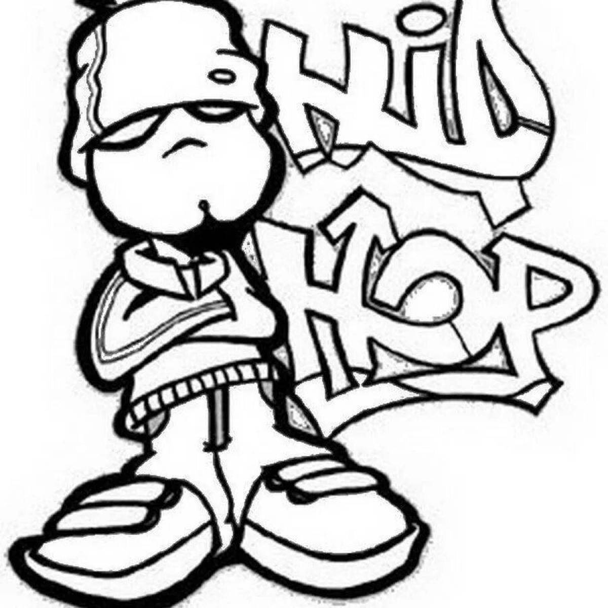 Hip-hop fun coloring book