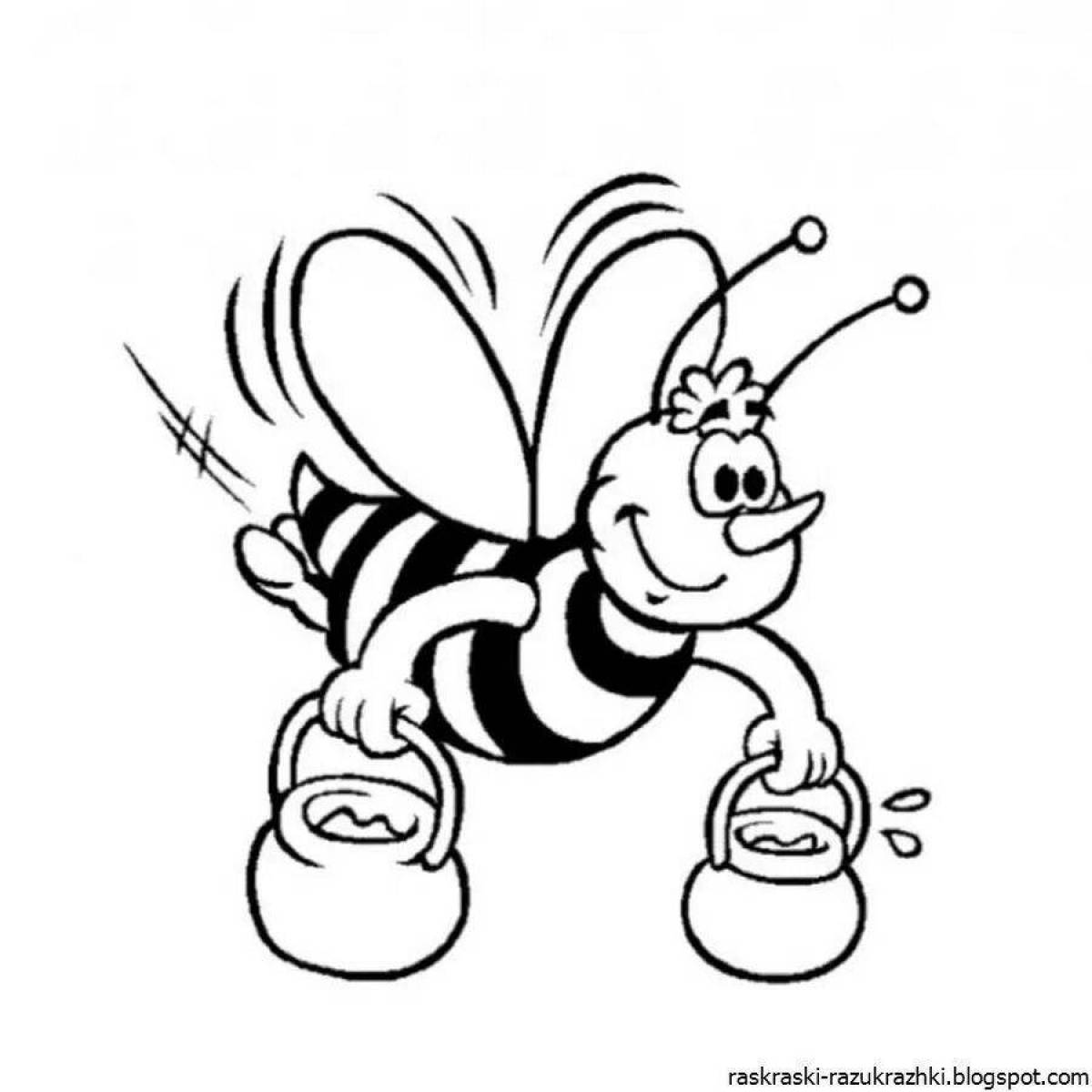 Playful drawing of a bee