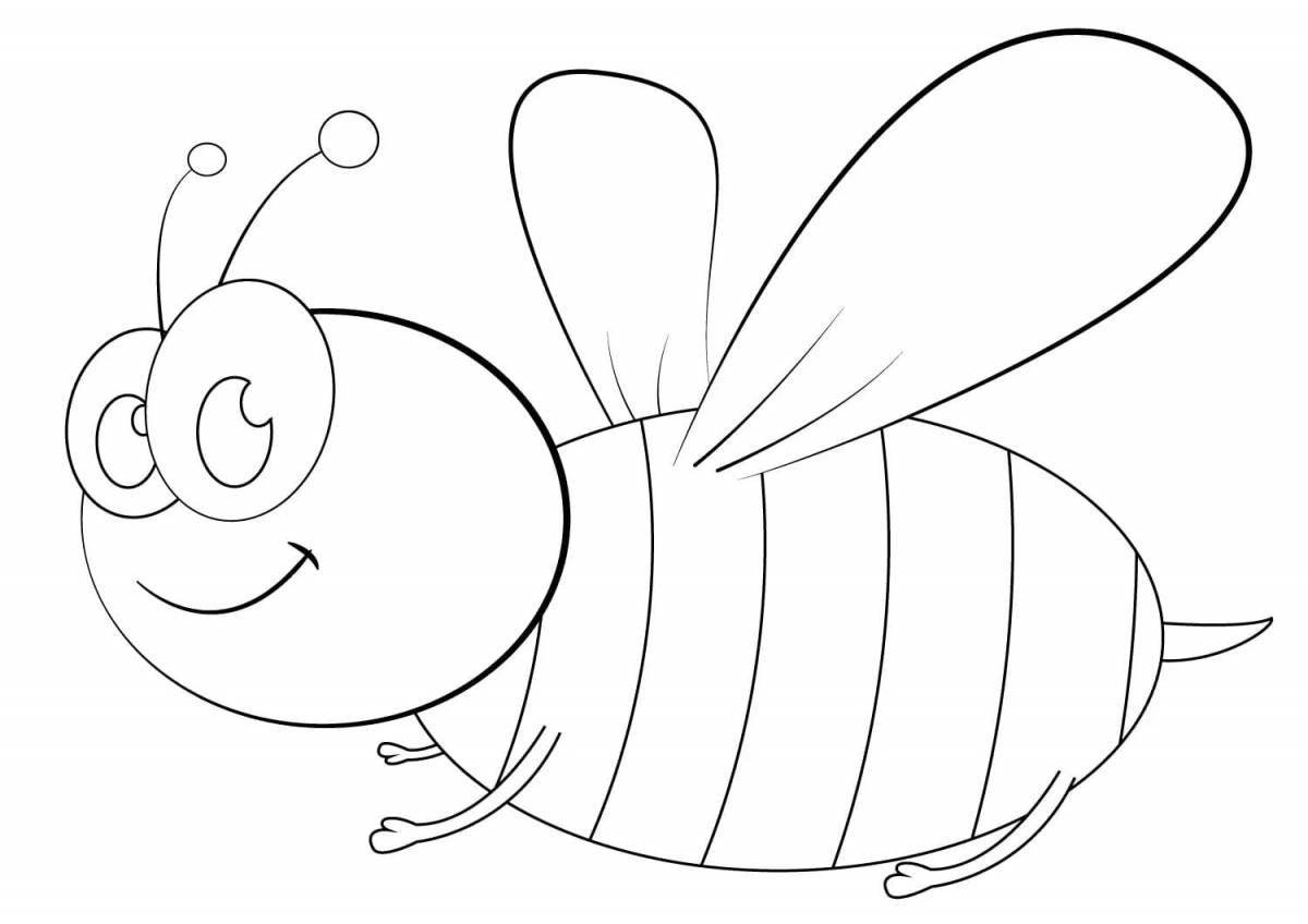 Glowing bee coloring page