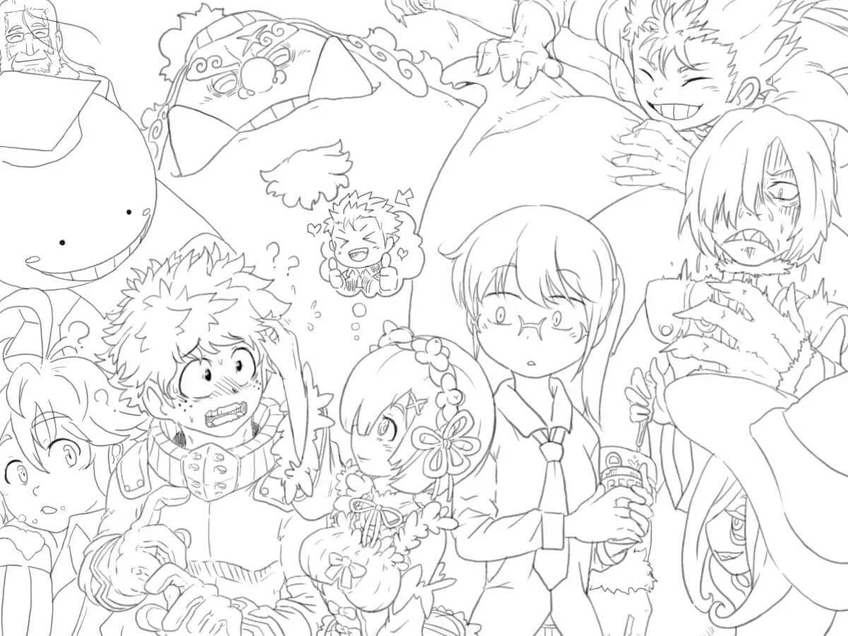 Joyful killer coloring page