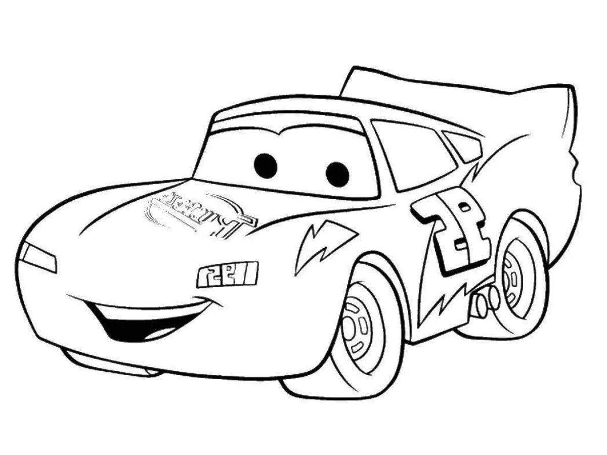 Coloring funny cars mcqueen