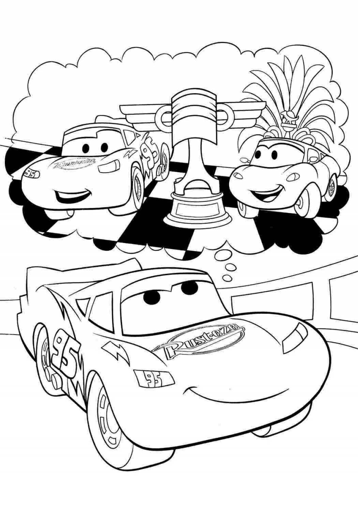 Coloring page charming cars mcqueen