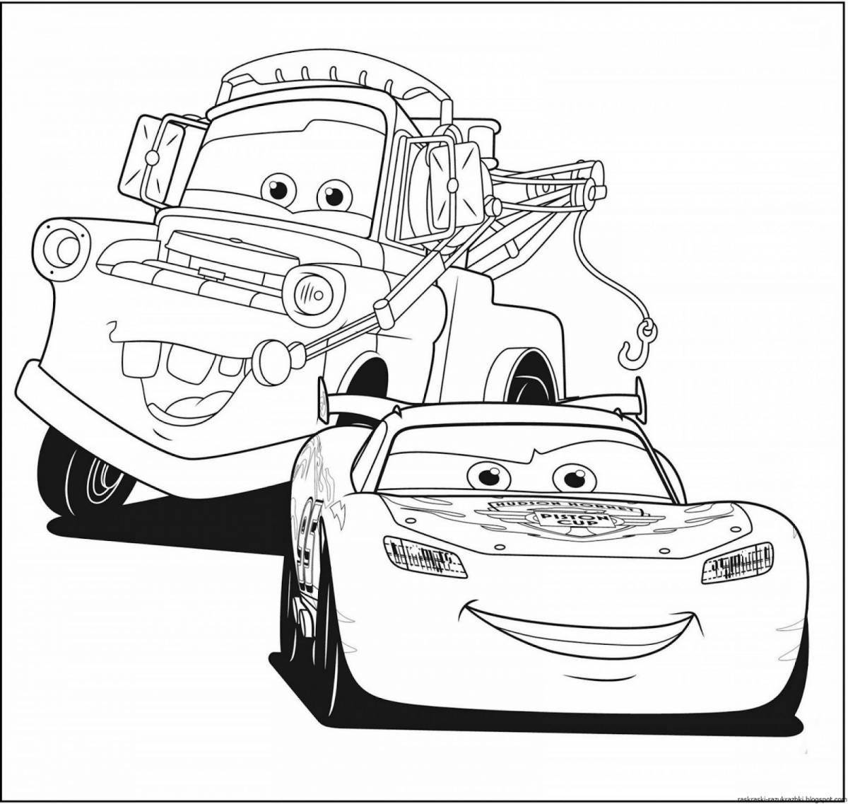 Charming cars mcqueen coloring page